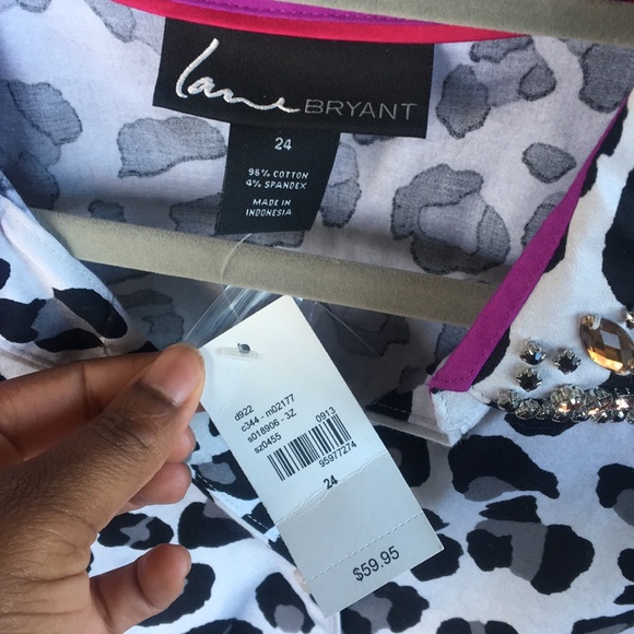 Lane Bryant Leopard Top LS 24 - Picture 2 of 6